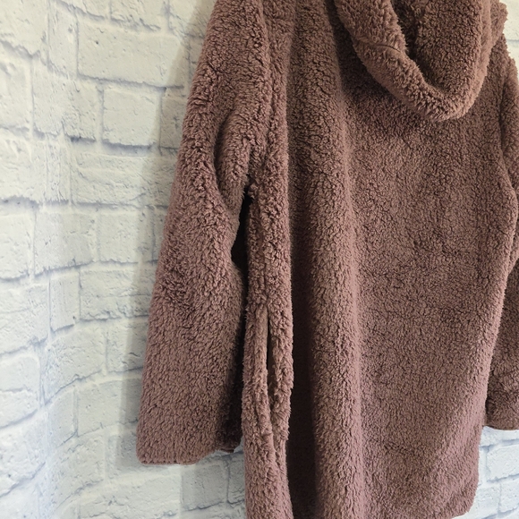 PINK Victoria's Secret Sherpa Teddy Hoodie Cardigan Jacket Medium / Large New - Picture 5 of 16